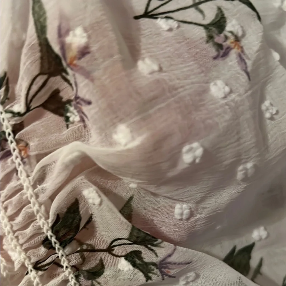 o.p.t White and Green Tiered Ruffled Sundress - Picture 8 of 12